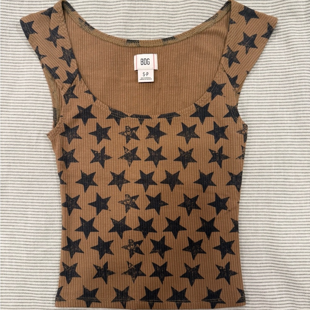 BDG Brown Star Print Women's Top
